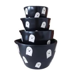 Rae Dunn Halloween Ghost Measuring Cups • 4‑Piece Set • Ghost Handles • NWOT